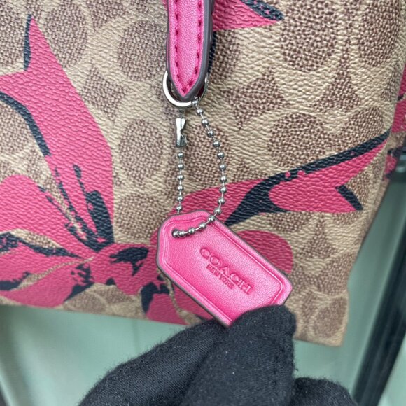 New Coach Mollie Tote Bag 25 In Signature Canvas With Bow Print - Picture 6 of 7